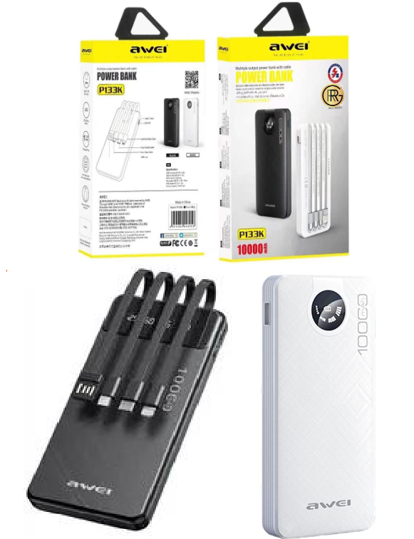 Awei P13K 20,000 Portable Power Bank Fast Charging Digital Display And Fast Charging Port