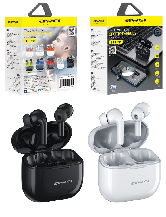 Awei T1 Pro Bluetooth 5.3 True Wireless Stereo Earphone With Mic & Touch Control Gaming Set