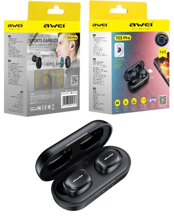 Awei T13 Pro Wireless 5.1 Bluetooth Earphone  Stereo Earbuds TWS Earphone With Mic