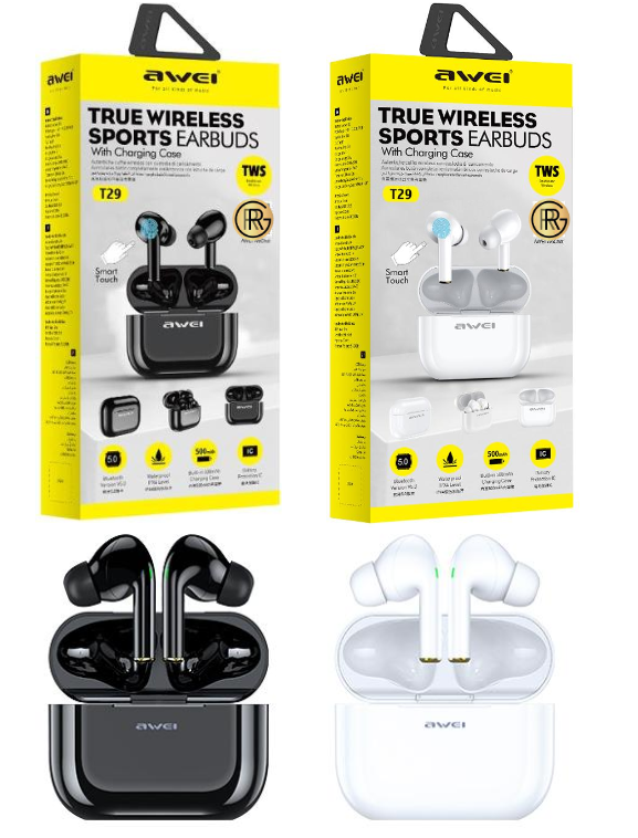 Awei T29 Bluetooth Earphone Clean Stereo Sound & Touch Control With Mic