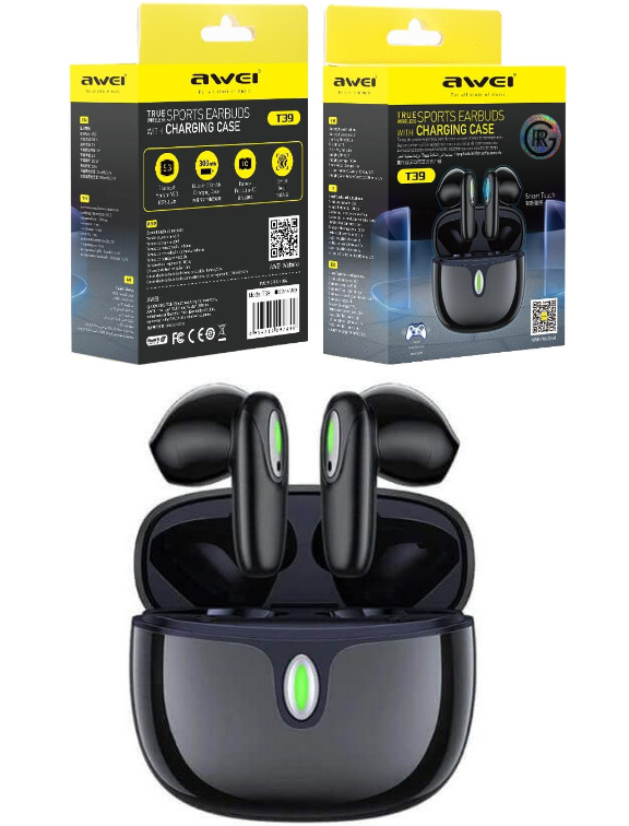 Awei T39 TWS Bluetooth Earphone Bass Hi-Fi Sound Waterproof Sports with Mic