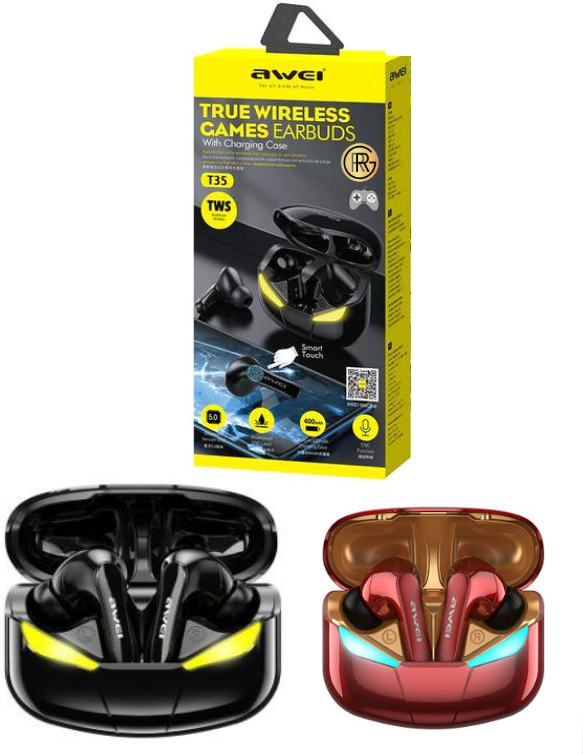 Awei T35 True Wireless Sport and Gaming Wireless Earbuds 