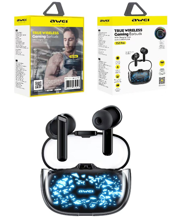 Awei T52 Pro Wireless Bluetooth 5.3 Earphones With 4 Mics ENC Noise Cancelling 