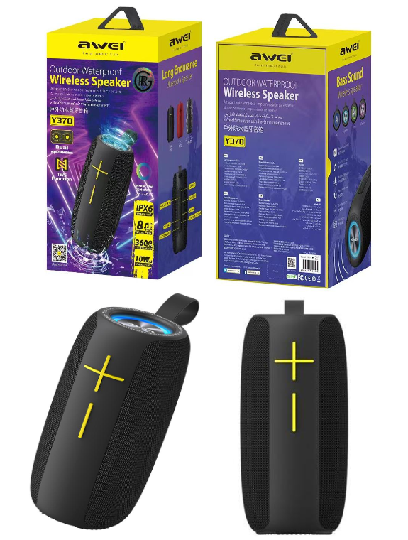 Awei Y370 Portable Bluetooth Speaker High Sound Quality 10W IPX5 Outdoor HiFi 3D Sound