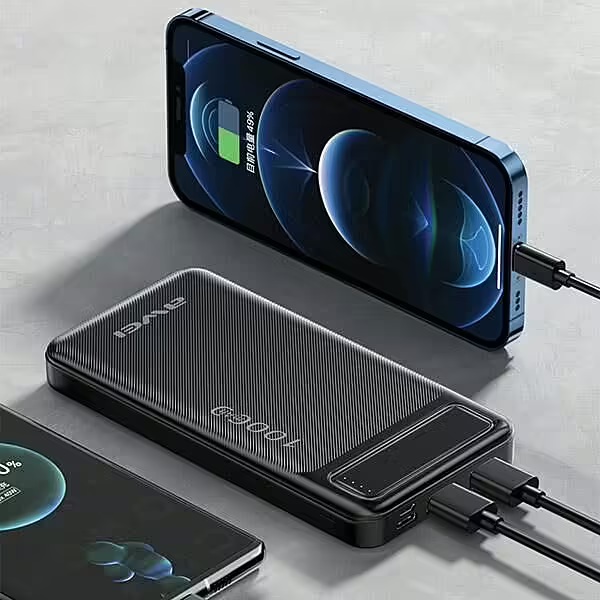Awei P5K 10,000mAh Power Bank Portable Dual USB Type C Micro Dual Input Fast Charging