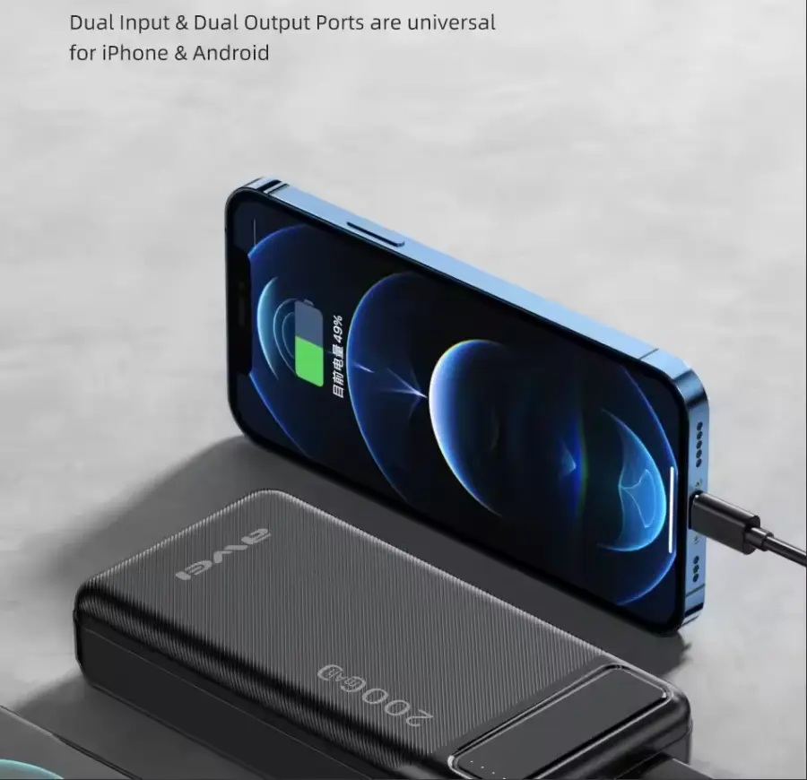 Awei P6K 20,000mAh Power Bank Dual USB Portable and Fast Charging