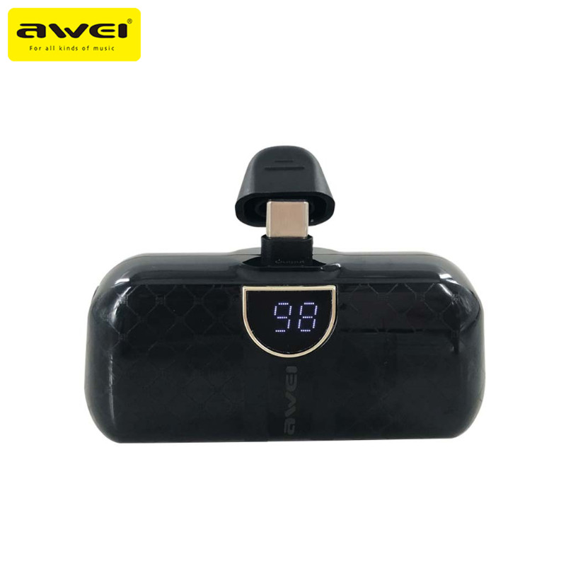 Awei P21K 5,000mAh Power Bank Mini with Connector Type-C Built In and light weight
