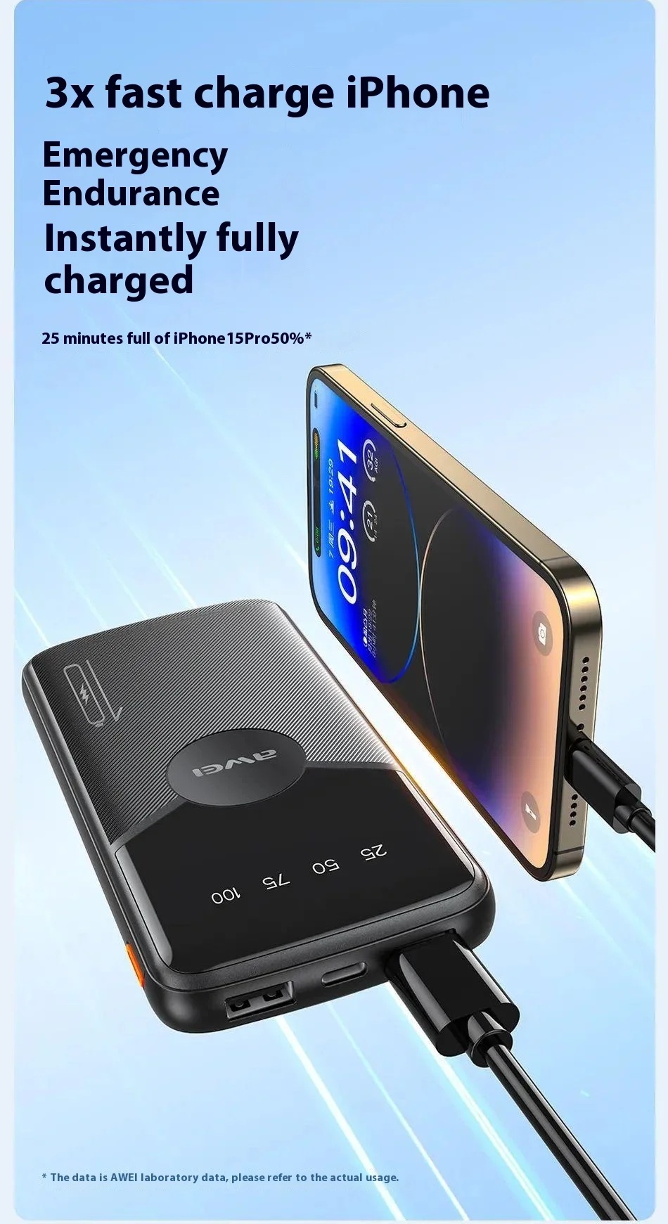 Awei P32K 10,000mah Power Bank 5V Type C Port USB C Micro USB LED Display