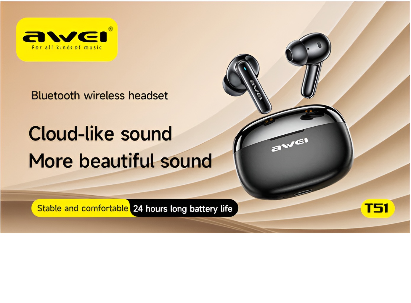 Awei T51 True Wireless Bluetooth Earphones IPX6 Waterproof 