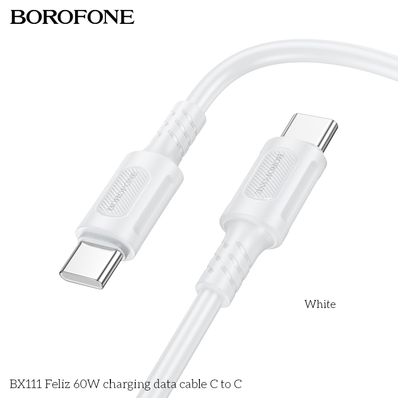 BOROFONE BX111 Feliz 60W High Speed Charging Data Cable , 3A, Type C to Type C