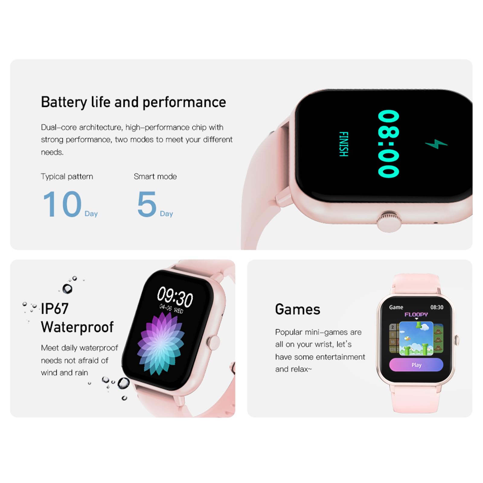 Awei H25 Smartwatch 1.83”  Bluetooth Call 24-hour Health Monitoring