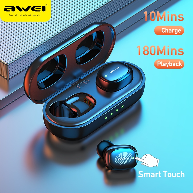 Awei T13 Pro Wireless 5.1 Bluetooth Earphone  Stereo Earbuds TWS Earphone With Mic