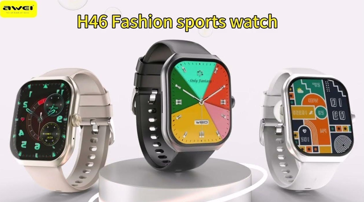 Awei H46 Smart Watch Original AMOLED Screen Fitness Tracker Bluetooth Call 