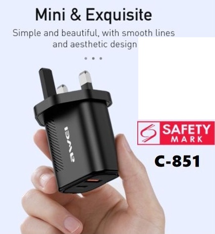 Awei C-851 45W Fast Charging Charger Power Adapter Local Safety Mark