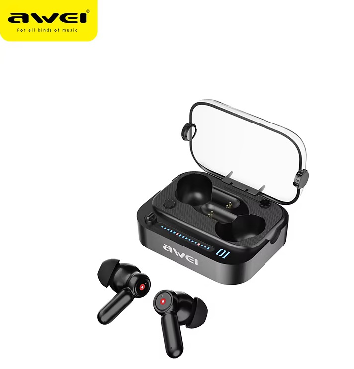 Awei T58 ENC Earbuds Bluetooth 5.3 Transparent Case Wireless Gaming Earphones