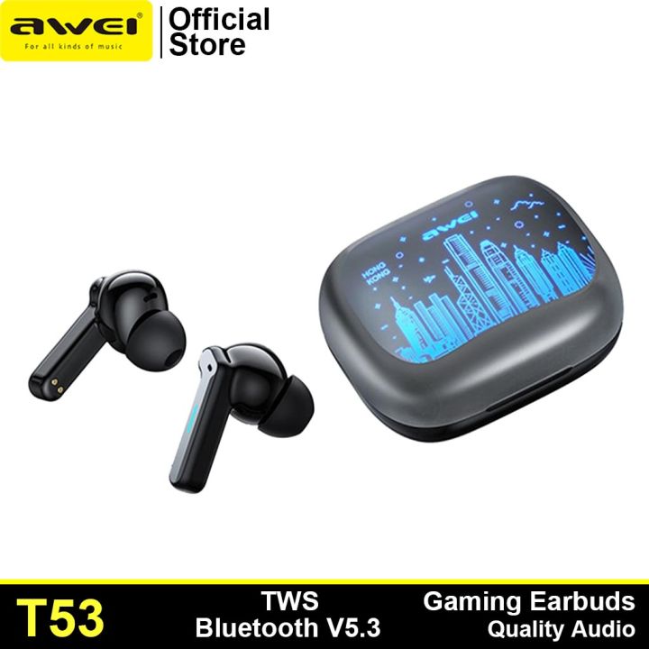 Awei T53 Wireless Bluetooth Gaming Earpiece LED Breathing Light