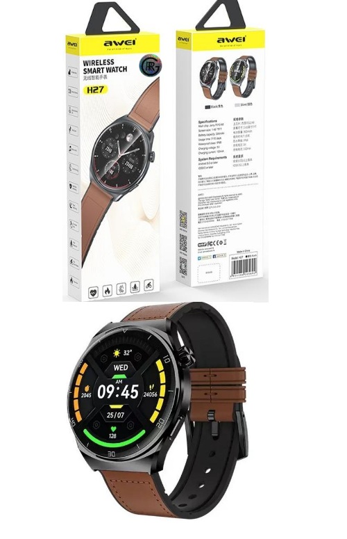 Awei H27 Smart Watch Bluetooth Call Fitness  Heart Rate Blood Oxygen Health Monitoring