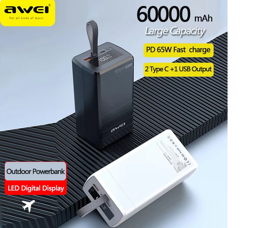 Awei P171K 60,000mAh Power Bank 6W Super Fast Charging  & Can ChargeLaptop
