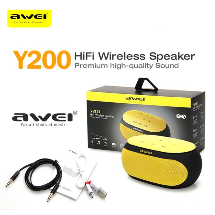 Awei Y200 Portable Outdoor Powerful Bluetooth Speaker Bass Stereo Sound  