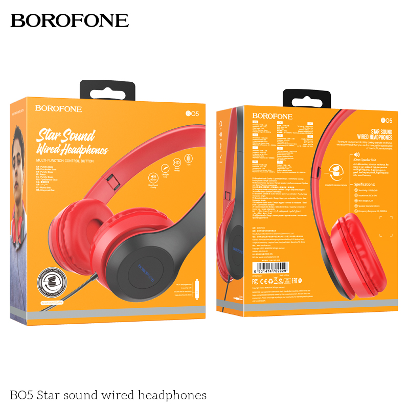 BOROFONE BO5 Star Sound Wired Headphones