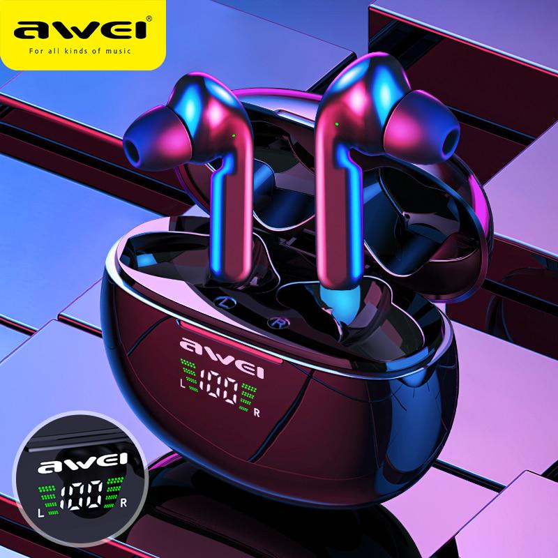 Awei T29P True Wireless Earbuds Bluetooth 5.0 with LED Digital Display-Black