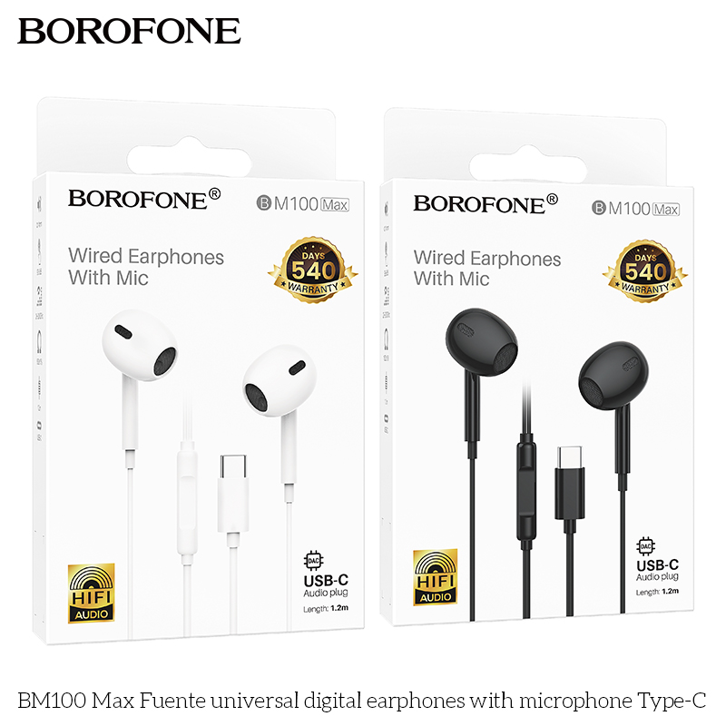 BOROFONE BM100 Max Fuente universal digital earphones with microphone Type-C