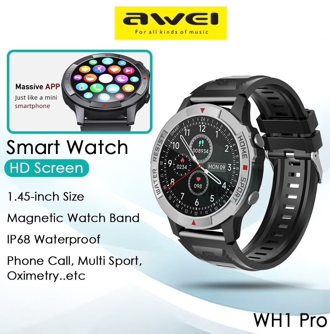 Awei WH1 Pro Smart Watch 1.45" Touchscreen, Heart Rate & Sleep Tracking