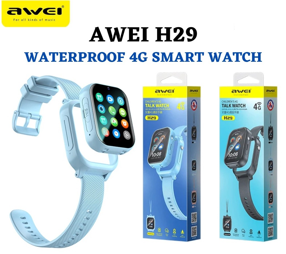 Awei H29 Smart Watch 4G Sim Card Kids Waterproof Call Children Built in GPS 