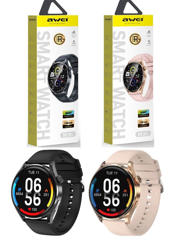 Awei H35 Smart Watch Touch Screen Bluetooth Call Heart Rate Blood Oxygen monitoring 