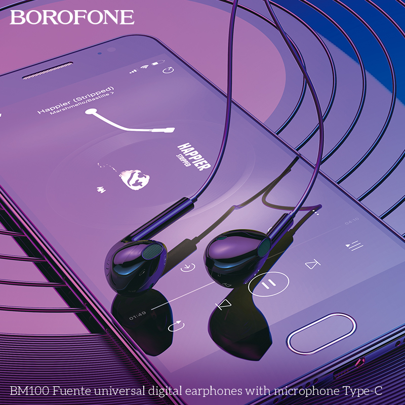 BOROFONE BM100 Fuente universal digital earphones with microphone Type-C