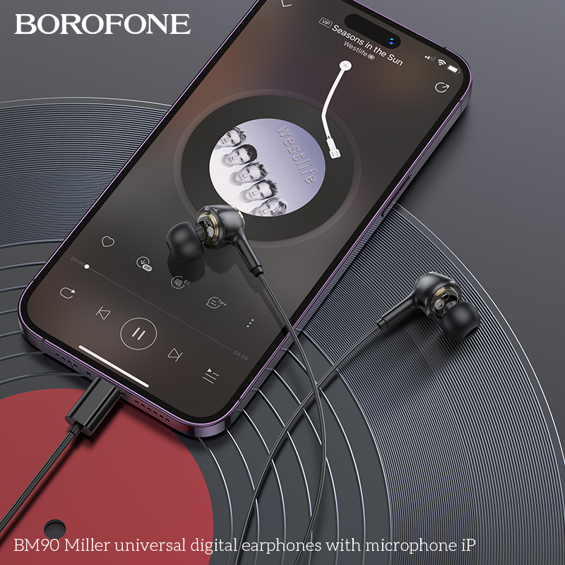 BOROFONE BM90 Miller universal digital earphones with microphone iPHONE,iP