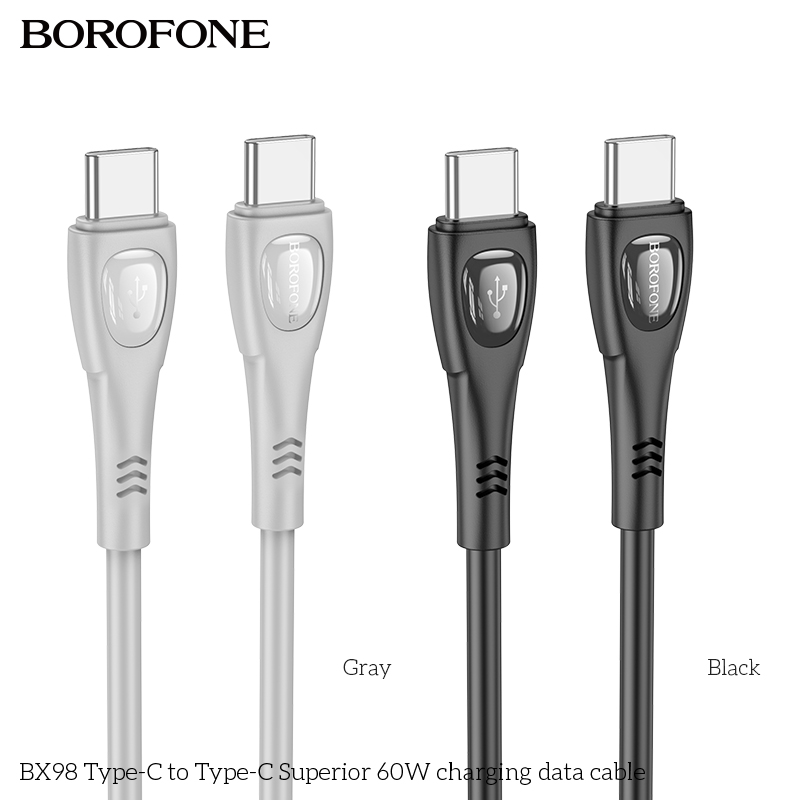 BOROFONE BX98 Type-C to Type-C Superior 60W Fast Charging Data Cable, 3A