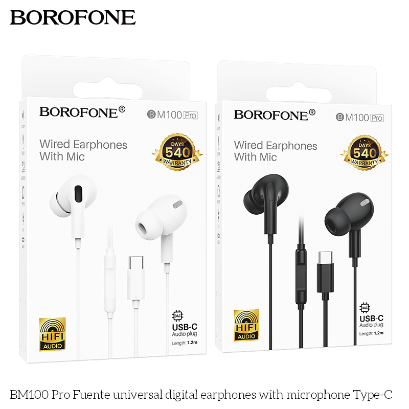 BOROFONE BM100 Pro Fuente universal digital earphones with microphone Type-C