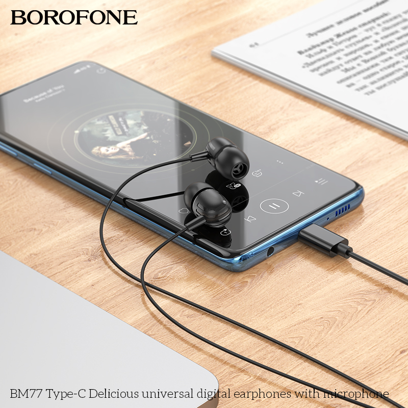 BOROFONE BM77 Type-C Delicious Universal Digital Earphones with Microphone