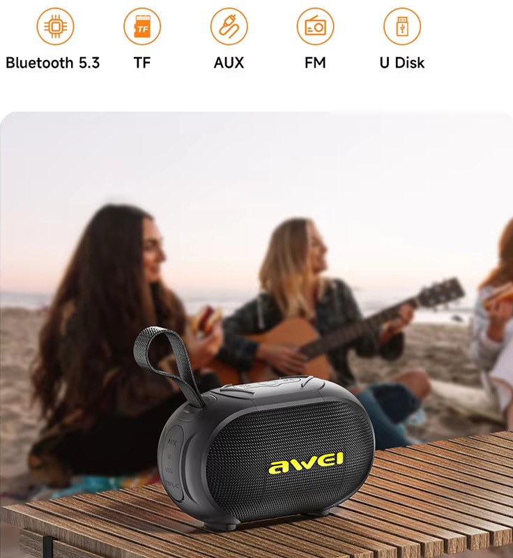 Awei KA2 Bluetooth Wireless Speakers RGB  Full Surround Sound Enhanced Bass 