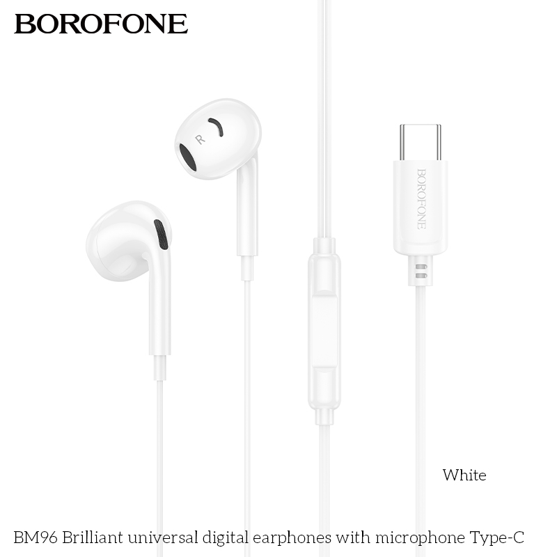 BOROFONE BM96 Brilliant universal Digital Earphones with Microphone Type-C