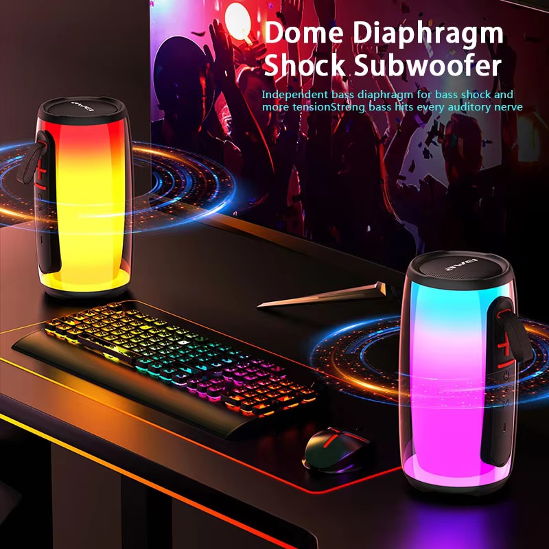 Awei Y528 RGB Light Playback Bluetooth 5.3 Portable Hifi Outdoor Speaker