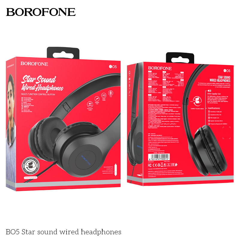 BOROFONE BO5 Star Sound Wired Headphones