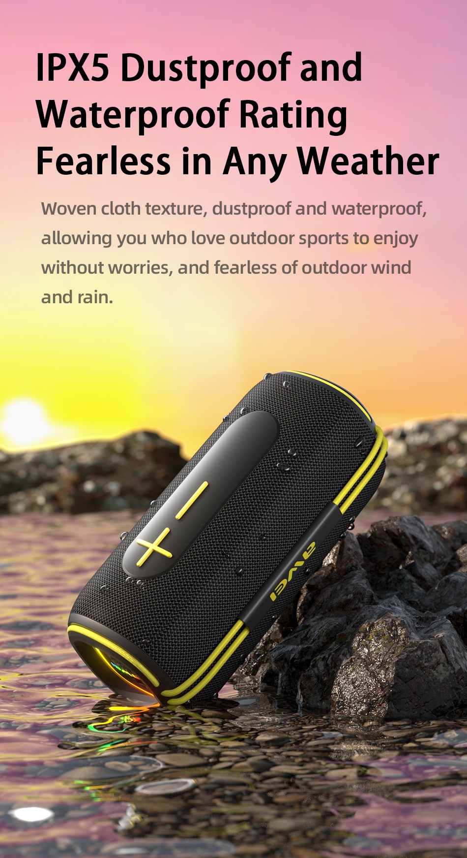 Awei KA5 Portable Bluetooth Speaker Bass Speaker Long Play Time HiFi Subwoofer