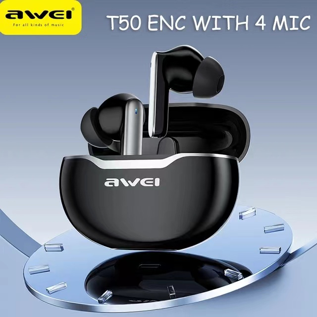 Awei T90 ENC True Wireless Bluetooth port Headphones With Mic Touch Control 