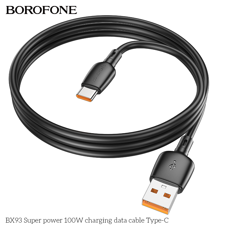 BOROFONE BX93 Super Power 100W High Speed Charging Data Cable, USB toType-C