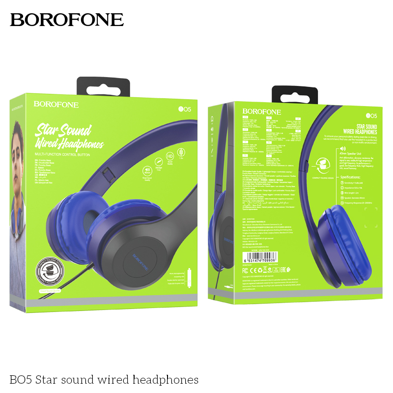 BOROFONE BO5 Star Sound Wired Headphones