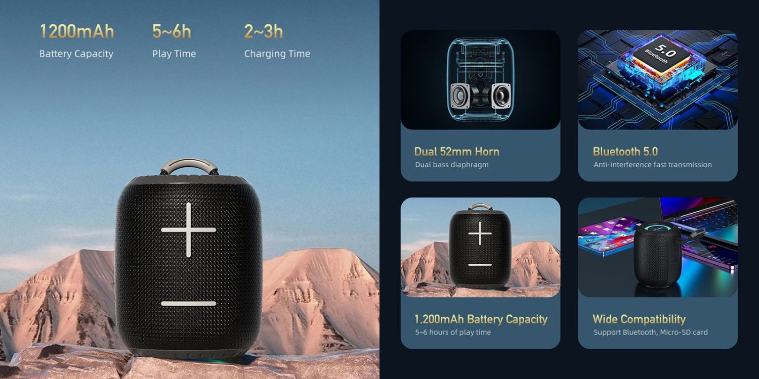 Awei Y526 Bluetooth Wireless Portable Speaker Outdoor Hifi Loudspeaker 