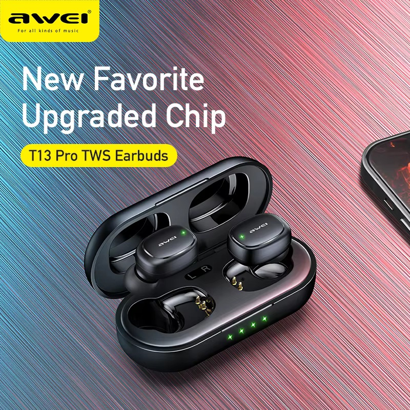 Awei T13 Pro Wireless 5.1 Bluetooth Earphone  Stereo Earbuds TWS Earphone With Mic