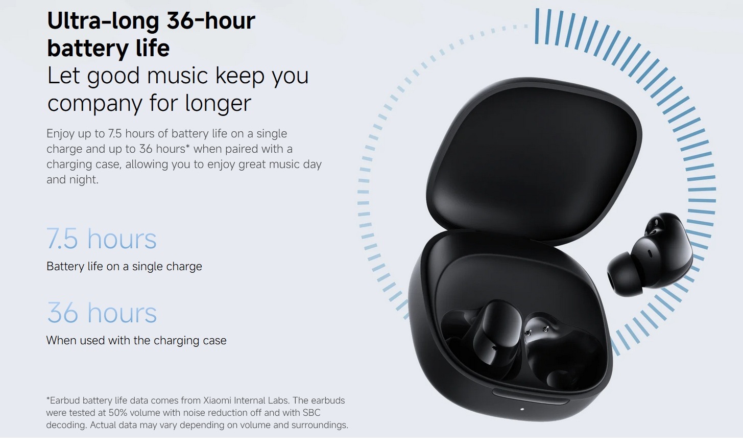 Xiaomi Redmi Buds 6 Play up to 36 hours play with charging case and AI noise reduction