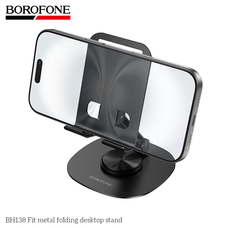 BOROFONE BH138 Metal Folding Desktop Stand for 4.5" to 7" Phones