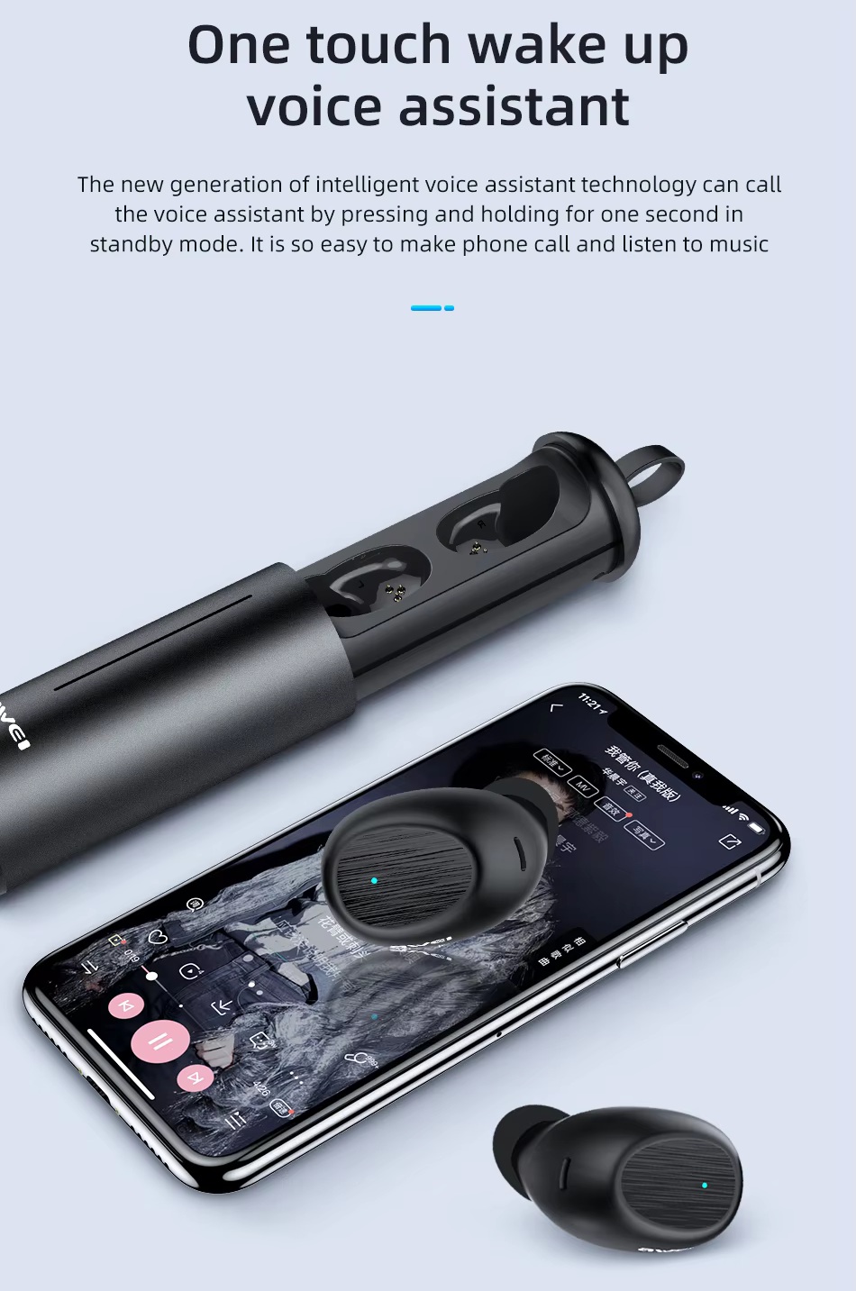 Awei T55 Wireless Bluetooth Sport Earphone IPX4 Waterproof Running Earpiece With Mic