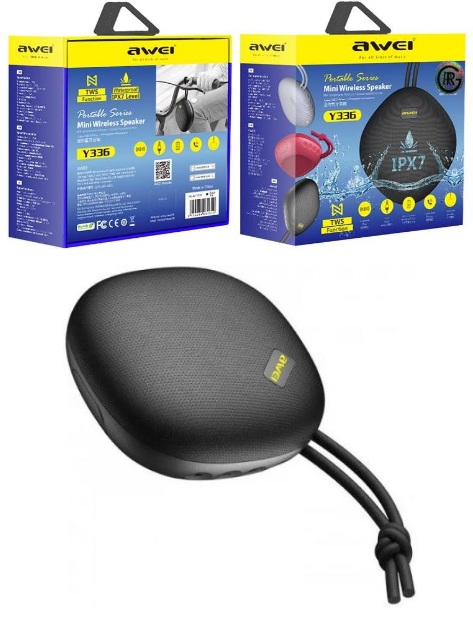 Awei Y336 Mini Portable Bluetooth Speaker Subwoofer High Power IPX7 Waterproof
