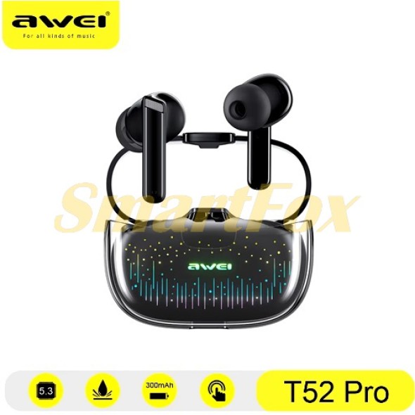 Awei T52 Pro Wireless Bluetooth 5.3 Earphones With 4 Mics ENC Noise Cancelling 