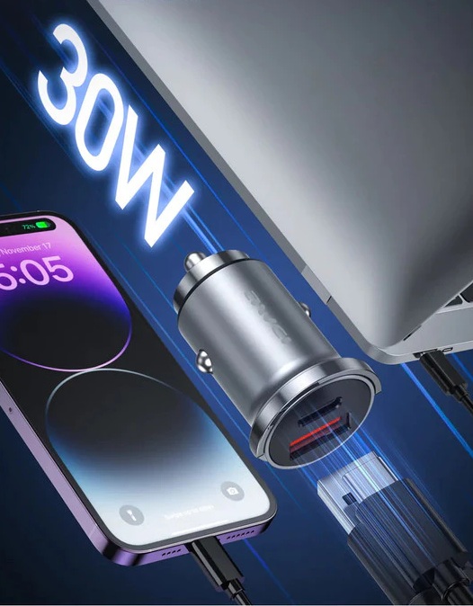 Awei C-854 Car Fast Charger USB and Type c Mini F 45W